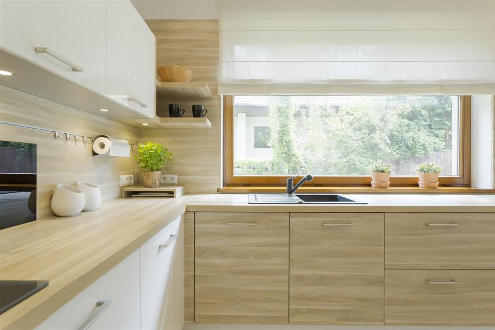 modern kitchen with Woden cabinets