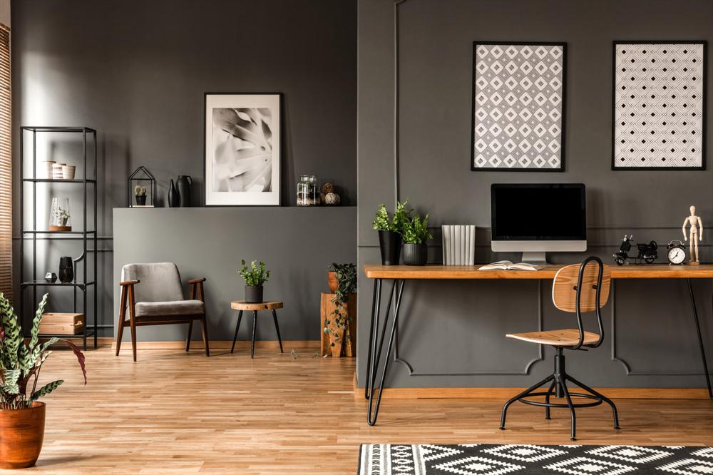 Minimalist Home Office Grey Home Office Interior 