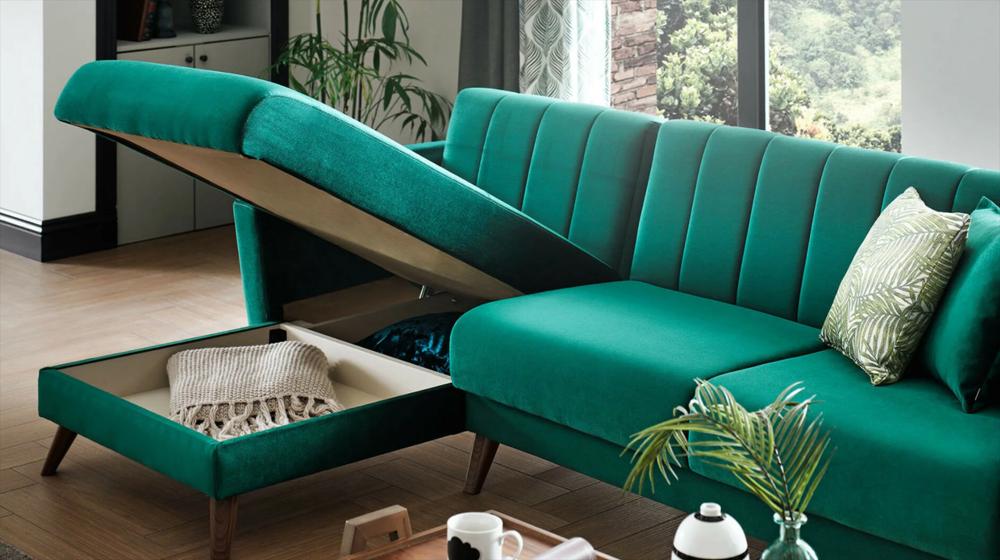 modern green sectional sofa
