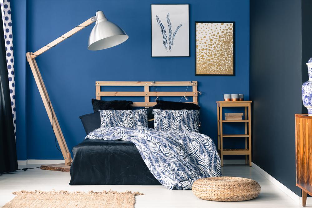 mavi ton sür ton yatak odası