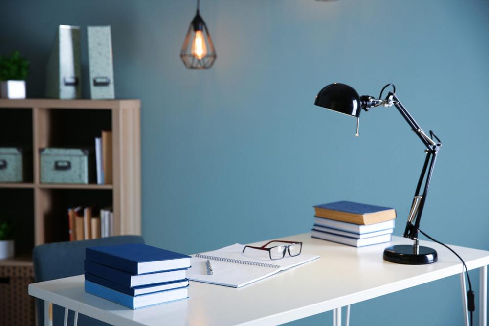 white study room desk