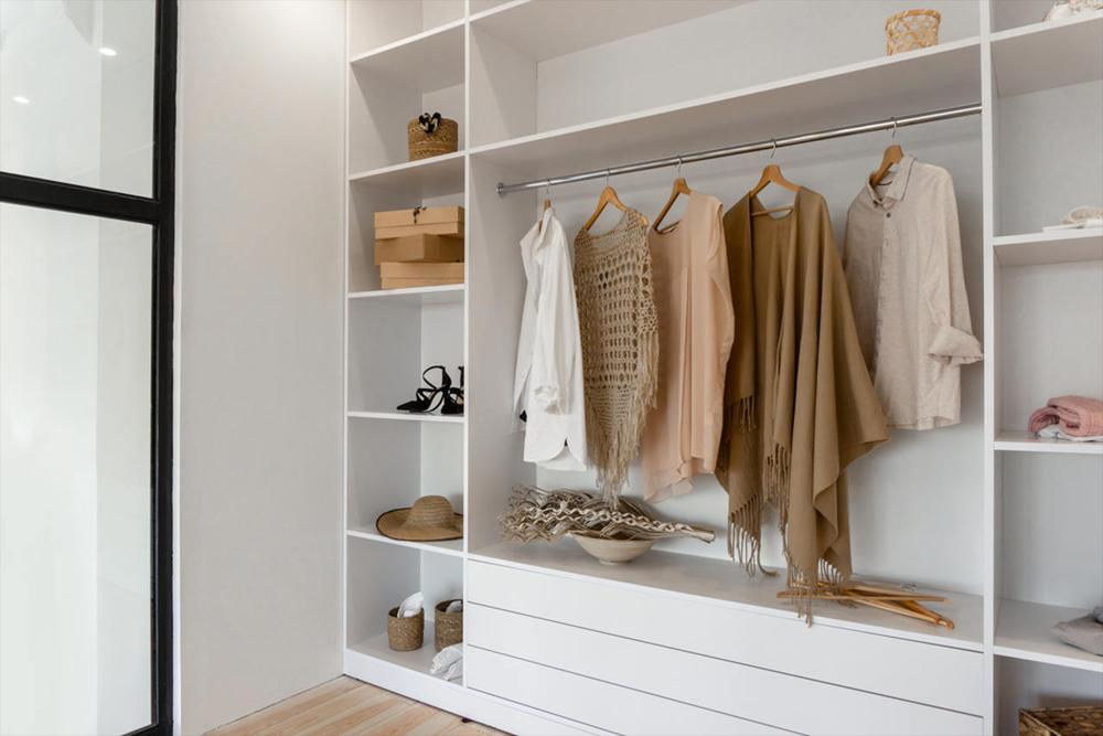 white open walk in closet